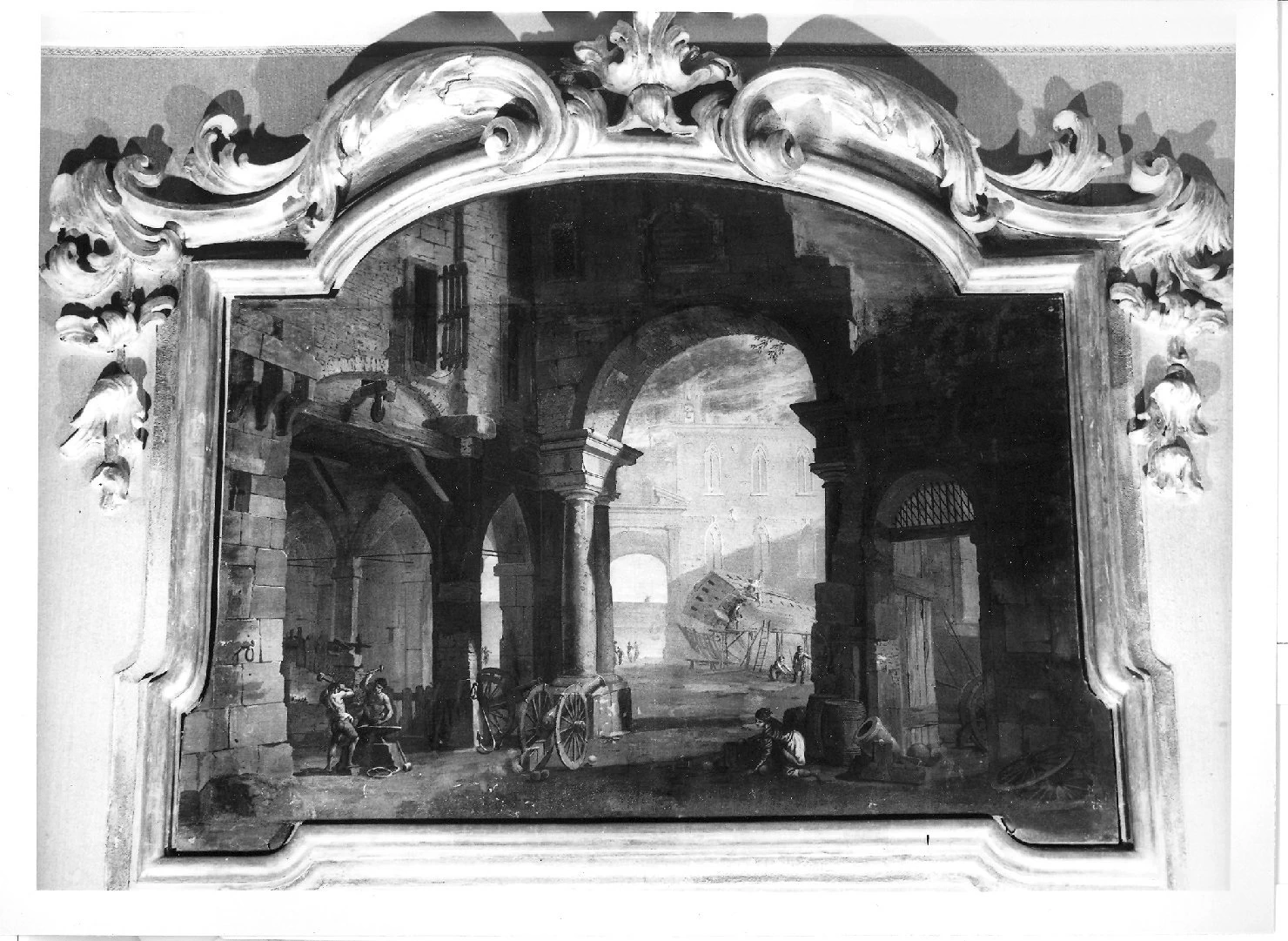 Paesaggio con fucina e cantiere sul mare - Palazzo Caprara Montpensier, Bologna